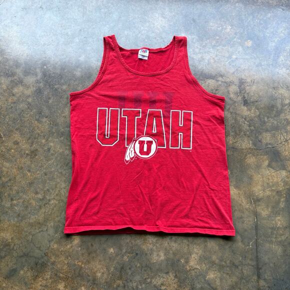 NCAA Other - Vintage 90s Utah Utes‎ Graphic Cut off T-shirt